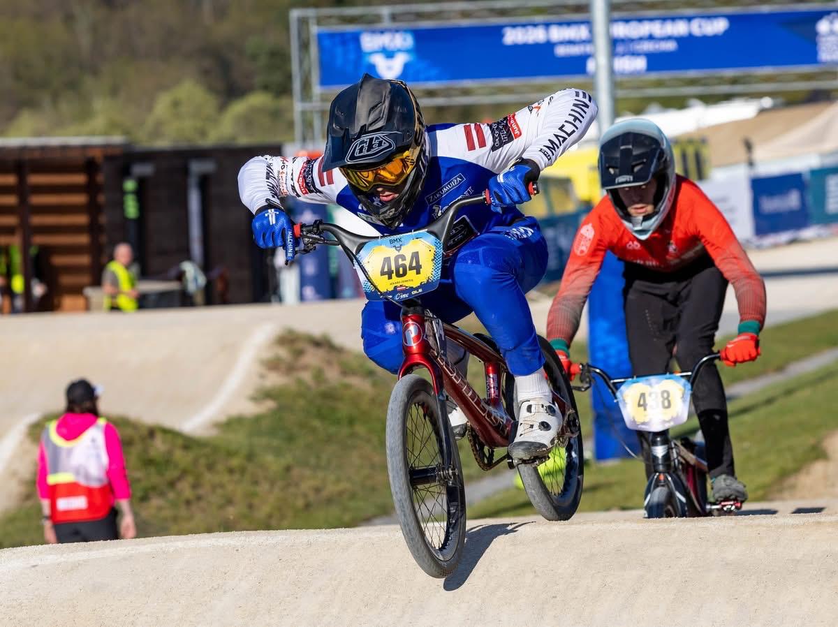 Novadnieks Jēkabs Zemītis divos BMX Eiropas kausa posmos Čehijā izcīna otro vietu