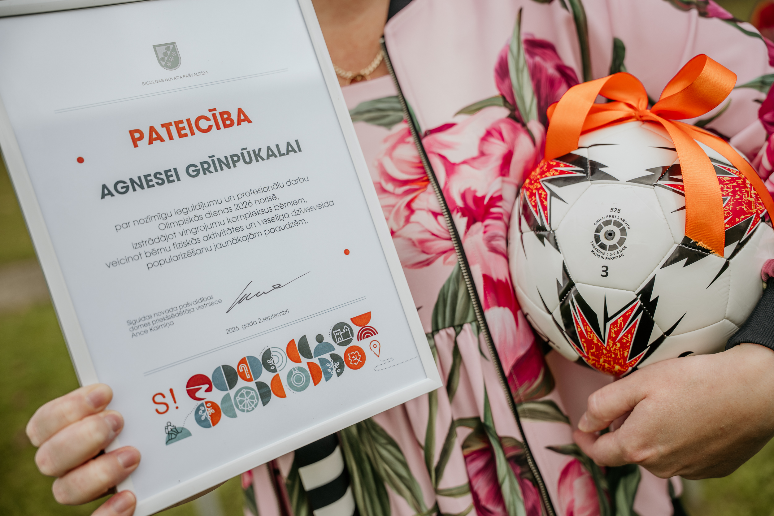 Par nozīmīgu ieguldījumu Olimpiskās dienas 2026 norisē pasniegts pateicības raksts