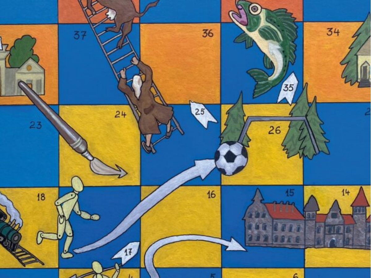 Siguldas novada bibliotēkas āra lasītavā būs iespēja izspēlēt lielformāta spēli “Anšlava dzīves cirks”