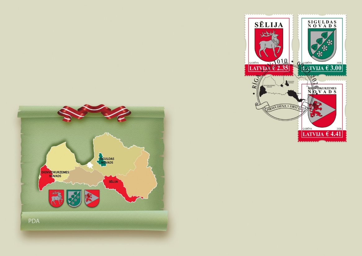 “Latvijas Pasts” izdod Siguldas novada ģerbonim veltītu pastmarku