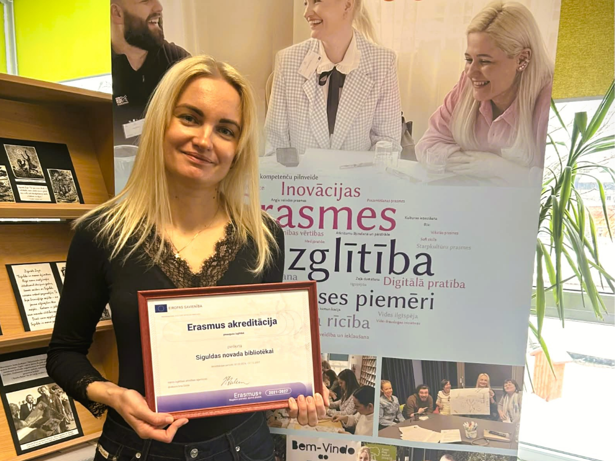 Siguldas novada bibliotēka saņem “Erasmus+” akreditāciju personāla mācību braucieniem