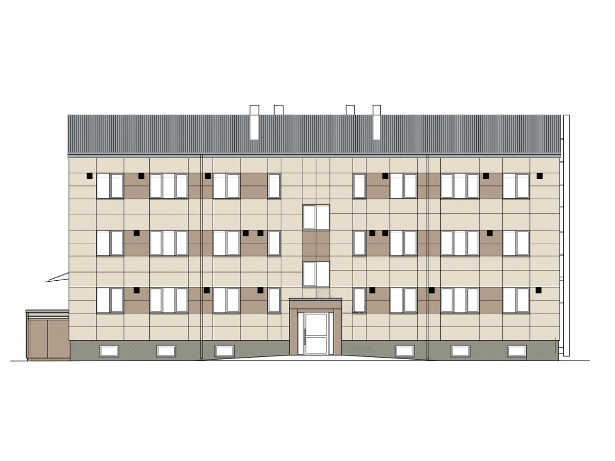 Pabeigta sociālās dzīvojamās ēkas Ernesta Sovera ielā 1, Sunīšos, būvprojekta izstrāde