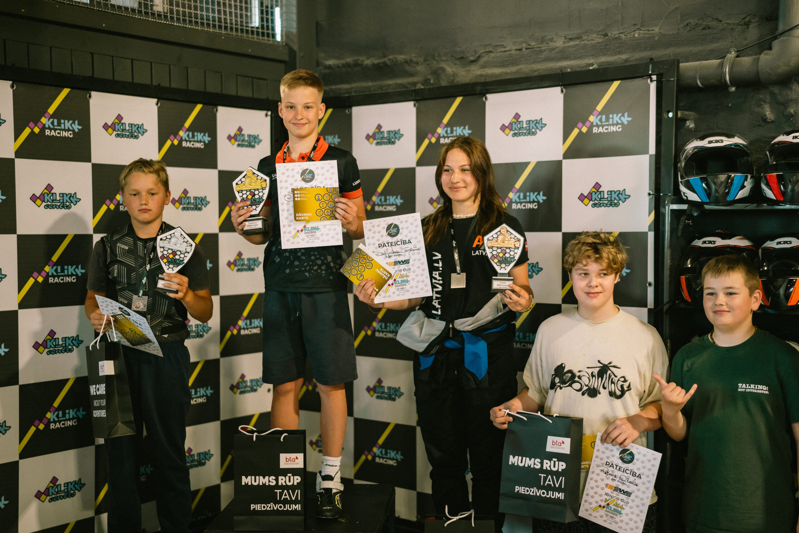 “KLIKK” centrā aizvadītas ceturkšņa īpašās elektrokartinga junioru sacensības