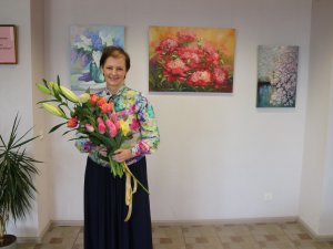 Ingas Rozenbaumas gleznu izstādes „Manas dvēseles krāsas” atklāšana Jūdažu Sabiedriskajā centrā