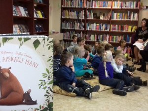 Lasītveicināšanas projekta nodarbība bērnudārza „Saulīte” bērniem Siguldas pagasta Centra bibliotēkā